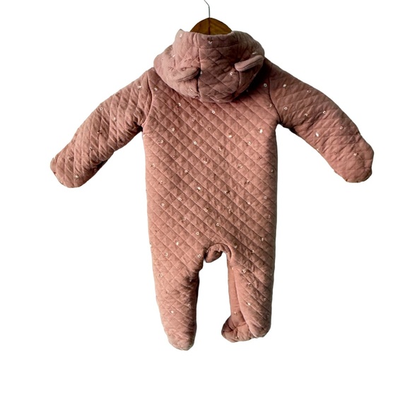 Carter's Soft Blush Pink Floral Quilted One Piece Bunting 6 Months - Picture 4 of 9